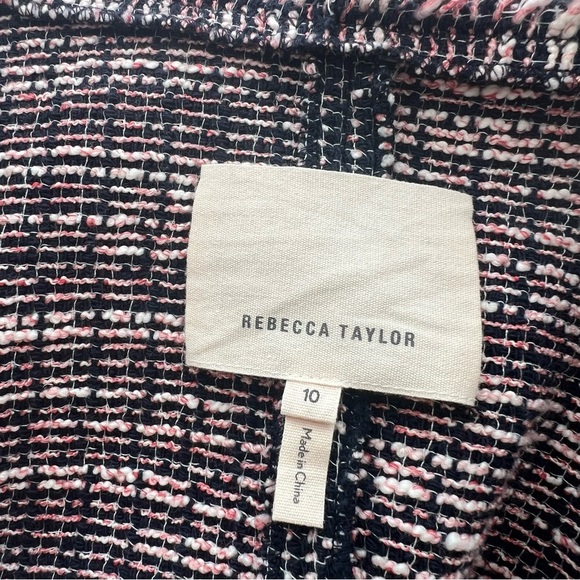 Rebecca Taylor Navy and Pink Tweed Jacket Size 10 - Picture 9 of 11